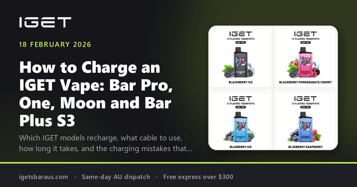 How to Charge an IGET Vape: Bar Pro, One, Moon and Bar Plus S3