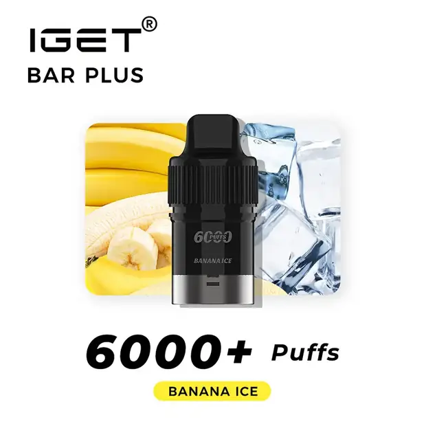 Banana Ice – IGET Bar Plus Pod 6000 Puffs pod pack — genuine IGET stock, buy online in Australia