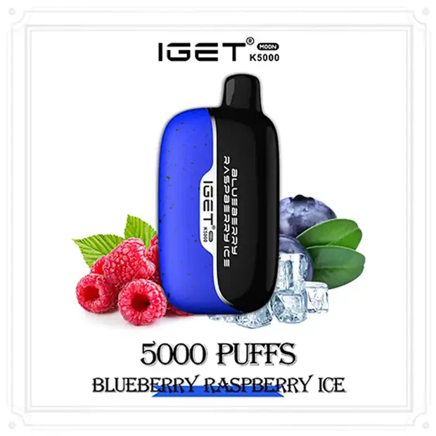 Blueberry Raspberry Ice – IGET Moon 5000 Puffs disposable vape — genuine IGET stock, buy online in Australia