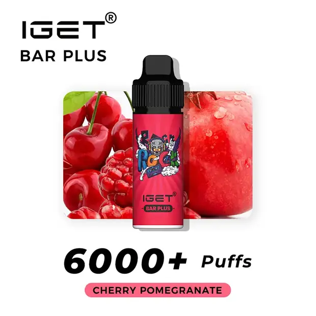 Cherry Pomegranate – IGET Bar Plus 6000 Puffs disposable vape — genuine IGET stock, buy online in Australia