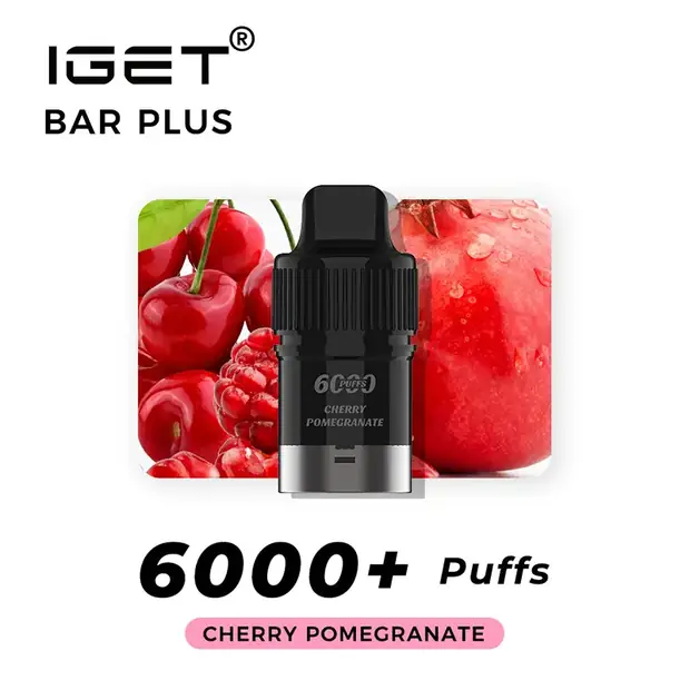 Cherry Pomegranate – IGET Bar Plus Pod 6000 Puffs pod pack — genuine IGET stock, buy online in Australia
