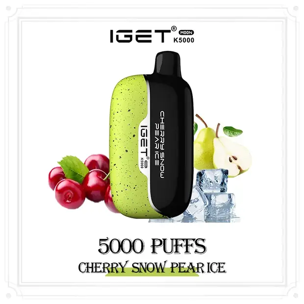 Cherry Snow Pear Ice – IGET Moon 5000 Puffs disposable vape — genuine IGET stock, buy online in Australia