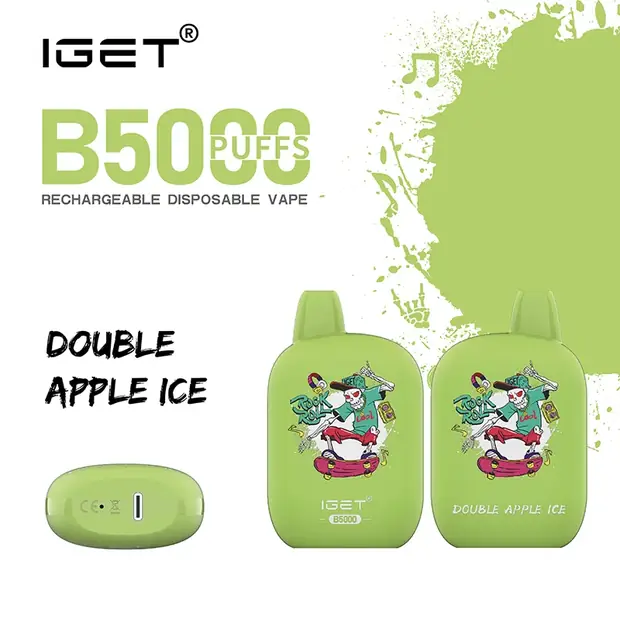 Double Apple Ice – IGET B5000 disposable vape — genuine IGET stock, buy online in Australia