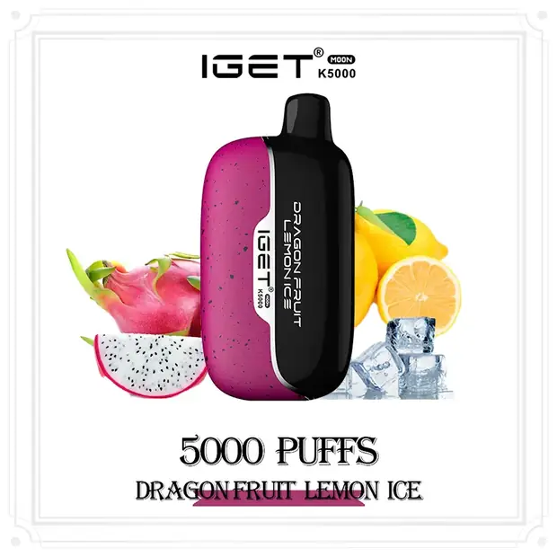 Dragon Fruit Lemon Ice – IGET Moon 5000 Puffs disposable vape — genuine IGET stock, buy online in Australia