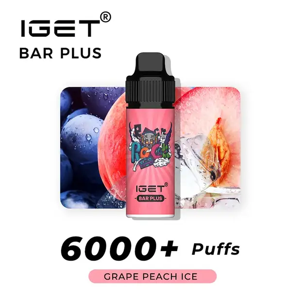 Grape Peach lce – IGET Bar Plus 6000 Puffs disposable vape — genuine IGET stock, buy online in Australia