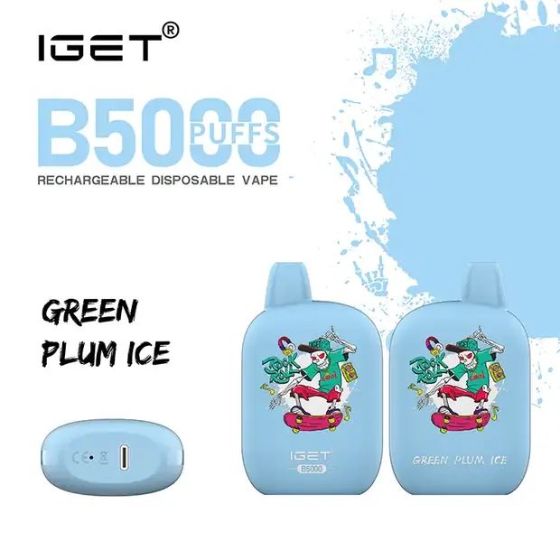 Green Plum Ice – IGET B5000 disposable vape — genuine IGET stock, buy online in Australia
