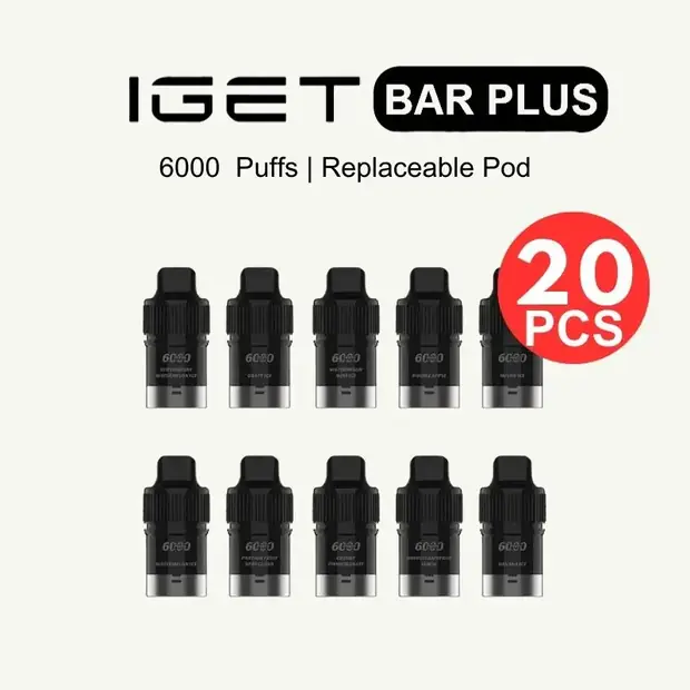 IGET Bar Plus Pod Box Mixed Flavours (20PCS) disposable vape — genuine IGET stock, buy online in Australia