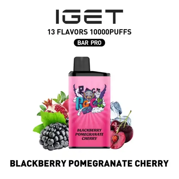 Blackberry Pomegranate Cherry IGET Bar Pro 10000 disposable vape — genuine IGET stock, buy online in Australia