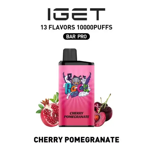 Cherry Pomegranate IGET Bar Pro 10000 disposable vape — genuine IGET stock, buy online in Australia