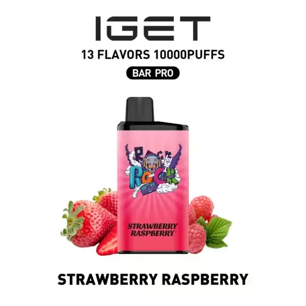 disposable vape perth Strawberry Raspberry IGET Bar Pro 10000 | Australia Colour:GK3 Red Shop Clear Fumi 24K RC