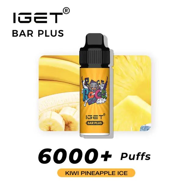 Kiwi Pineapple Ice – IGET Bar Plus 6000 Puffs disposable vape — genuine IGET stock, buy online in Australia