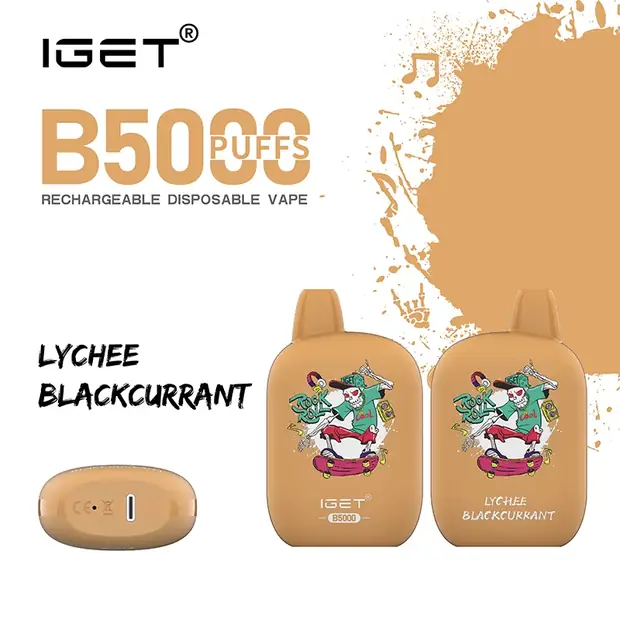 Lychee Blackcurrant – IGET B5000 disposable vape — genuine IGET stock, buy online in Australia