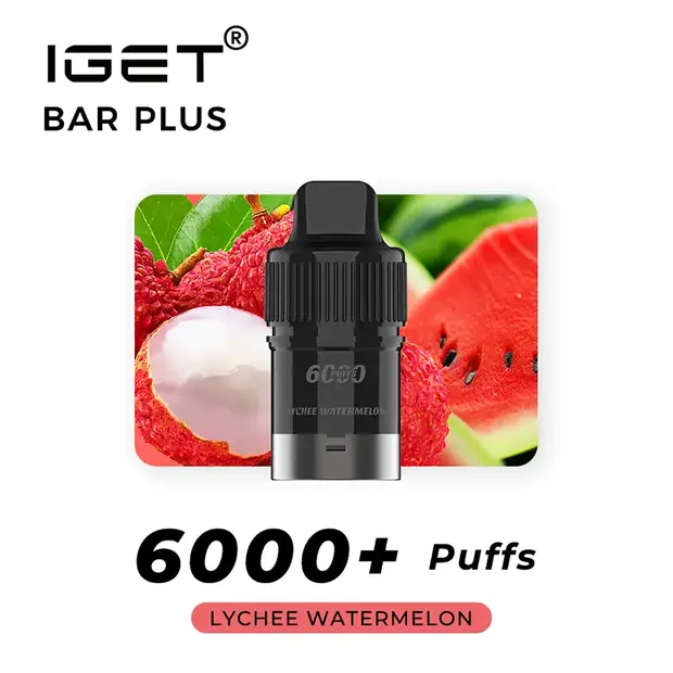 Lychee Watermelon – IGET Bar Plus Pod 6000 Puffs pod pack — genuine IGET stock, buy online in Australia