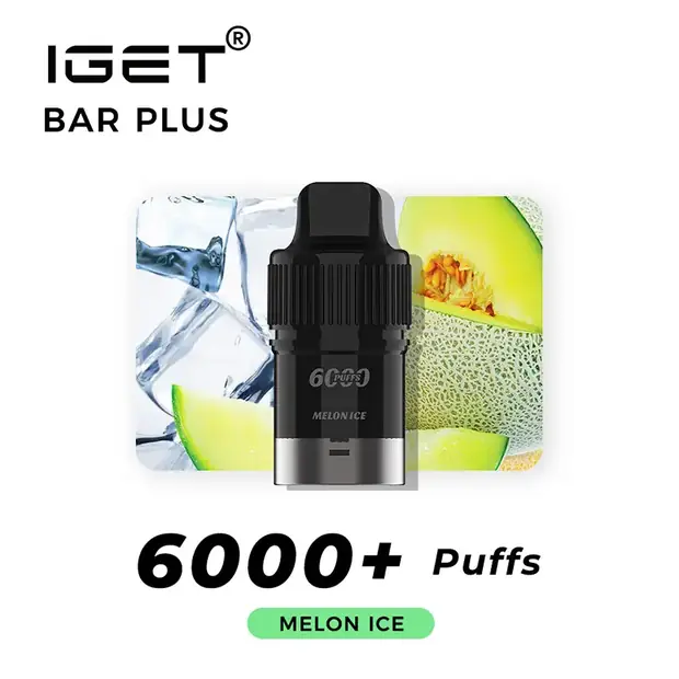 Melon Ice – IGET Bar Plus Pod 6000 Puffs pod pack — genuine IGET stock, buy online in Australia