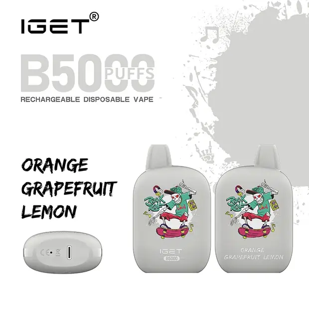 Orange Grapefruit Lemon – IGET B5000 disposable vape — genuine IGET stock, buy online in Australia