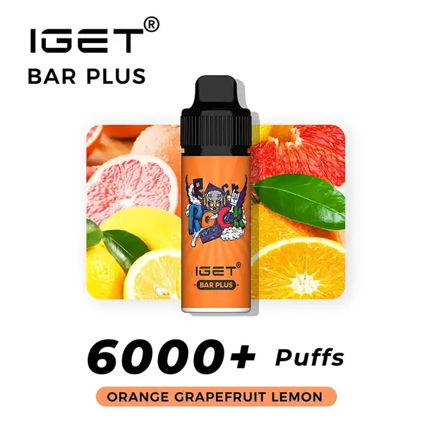 Orange Grapefruit Lemon – IGET Bar Plus 6000 Puffs disposable vape — genuine IGET stock, buy online in Australia