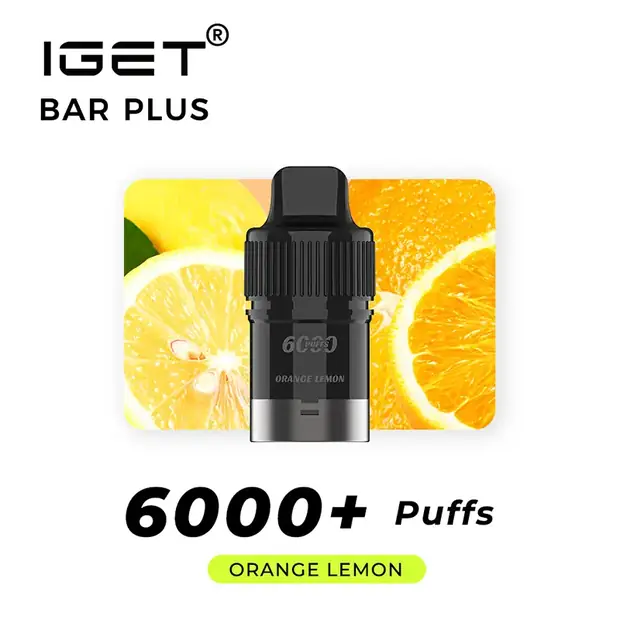 Orange Lemon – IGET Bar Plus Pod 6000 Puffs pod pack — genuine IGET stock, buy online in Australia