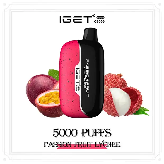 Passion Fruit Lychee – IGET Moon 5000 Puffs disposable vape — genuine IGET stock, buy online in Australia