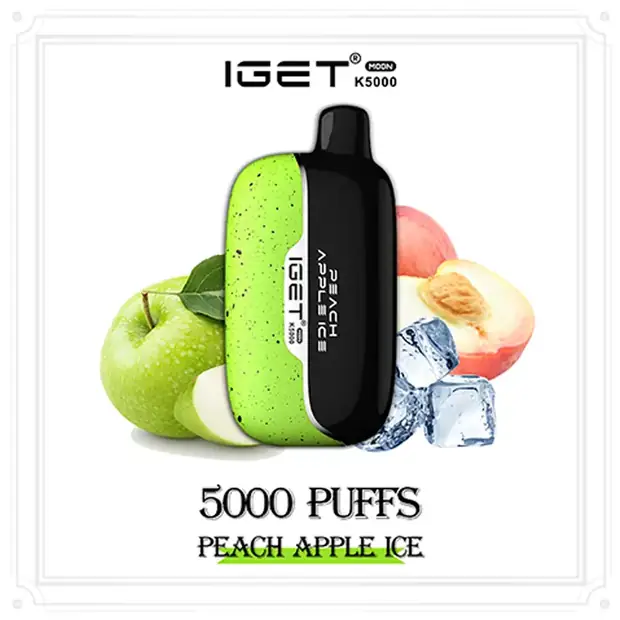 Peach Apple Ice – IGET Moon 5000 Puffs disposable vape — genuine IGET stock, buy online in Australia