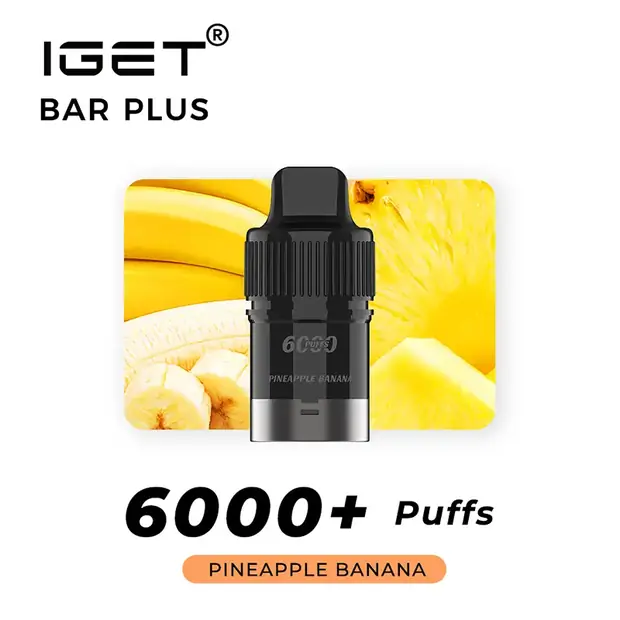 Pineapple Banana – IGET Bar Plus Pod 6000 Puffs pod pack — genuine IGET stock, buy online in Australia