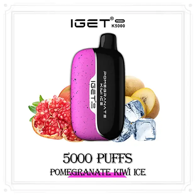 Pomegranate Kiwi Ice- IGET Moon 5000 Puffs disposable vape — genuine IGET stock, buy online in Australia