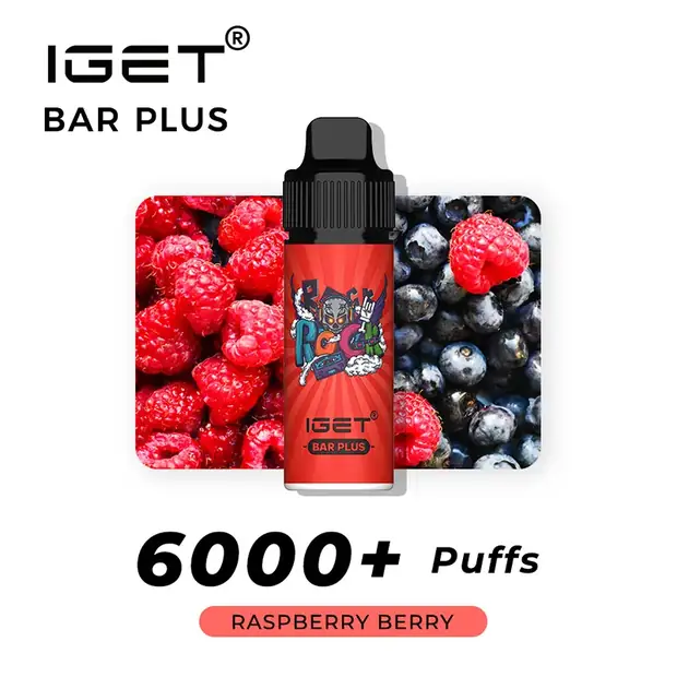 Raspberry Berry – IGET Bar Plus 6000 Puffs disposable vape — genuine IGET stock, buy online in Australia
