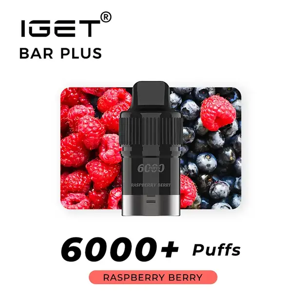 Raspberry Berry – IGET Bar Plus Pod 6000 Puffs pod pack — genuine IGET stock, buy online in Australia
