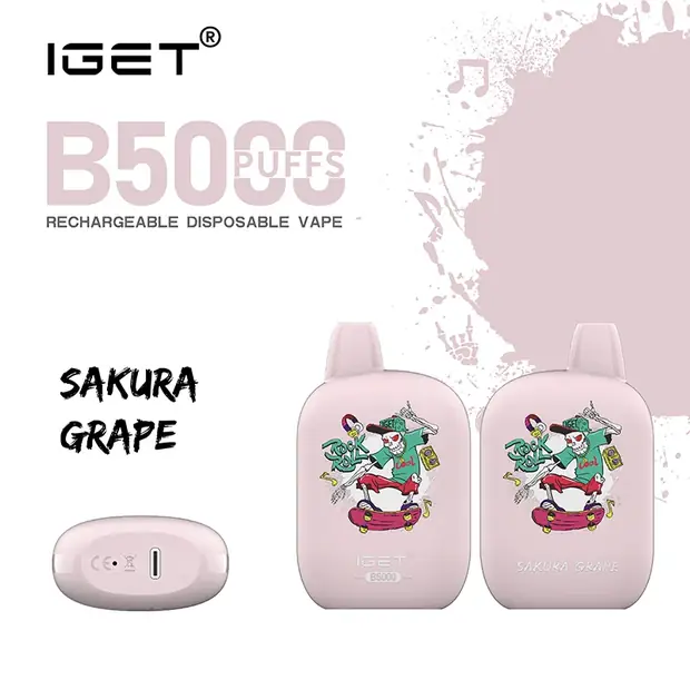 Sakura Grape – IGET B5000 disposable vape — genuine IGET stock, buy online in Australia