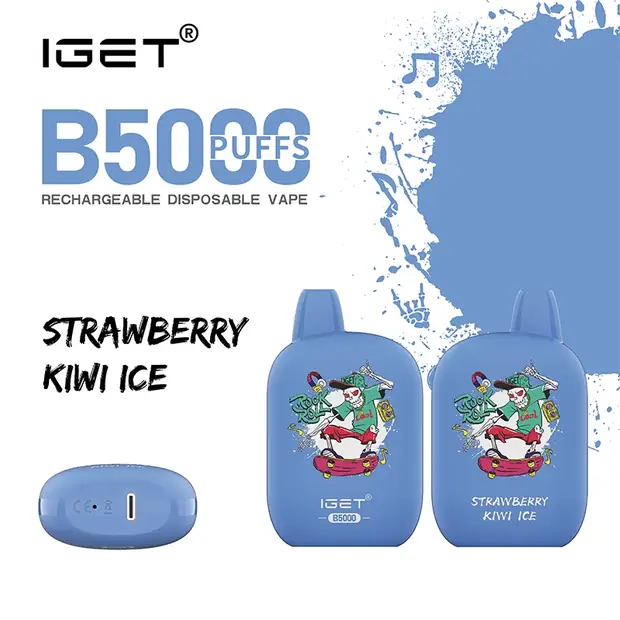 Strawberry Kiwi Ice – IGET B5000 disposable vape — genuine IGET stock, buy online in Australia