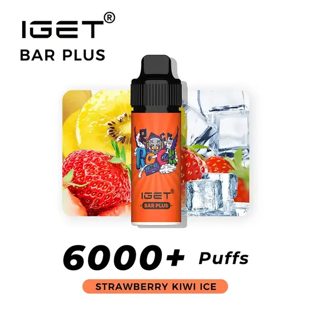 Strawberry Kiwi Ice – IGET Bar Plus 6000 Puffs disposable vape — genuine IGET stock, buy online in Australia