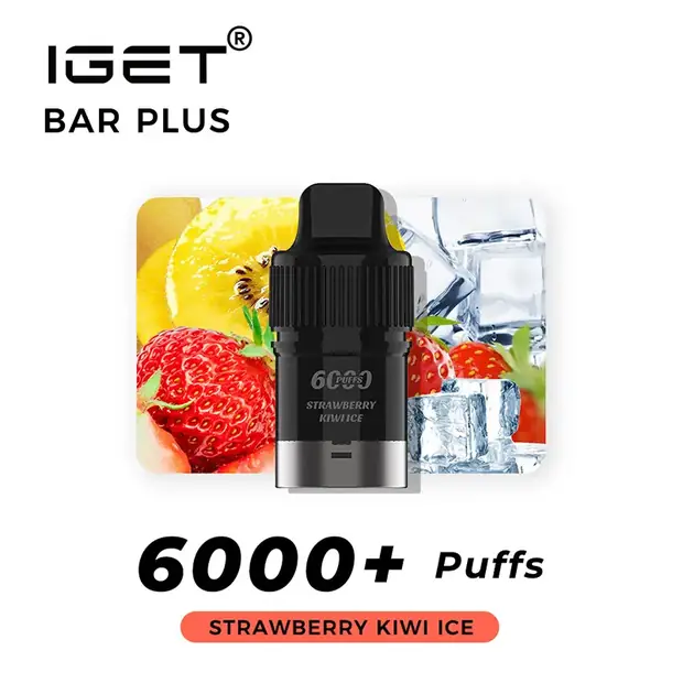 Strawberry Kiwi Ice – IGET Bar Plus Pod 6000 Puffs pod pack — genuine IGET stock, buy online in Australia
