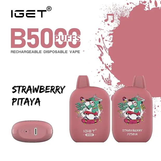 Strawberry Pitaya – IGET B5000 disposable vape — genuine IGET stock, buy online in Australia