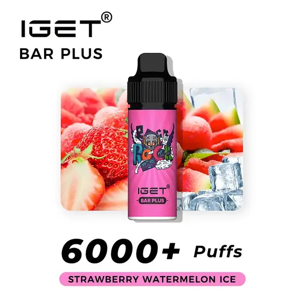 Strawberry Watermelon Ice – IGET Bar Plus 6000 Puffs disposable vape — genuine IGET stock, buy online in Australia