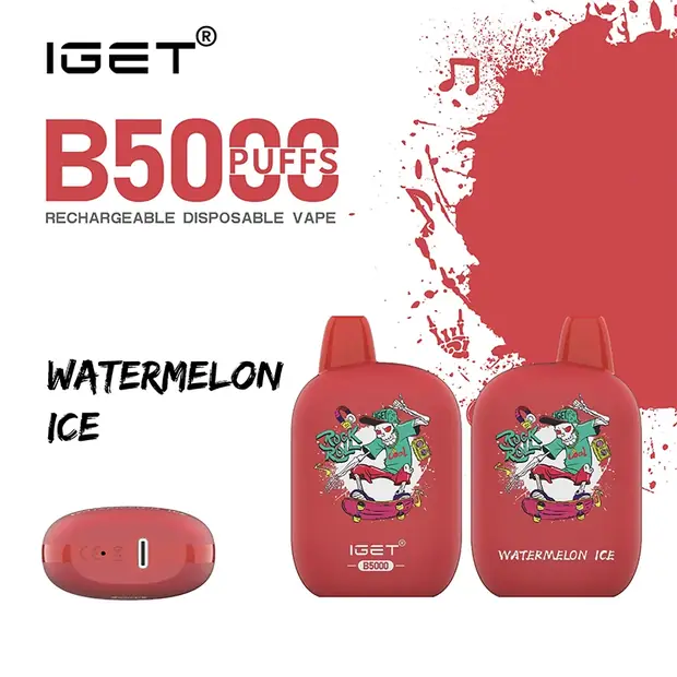 Watermelon Ice – IGET B5000 disposable vape — genuine IGET stock, buy online in Australia