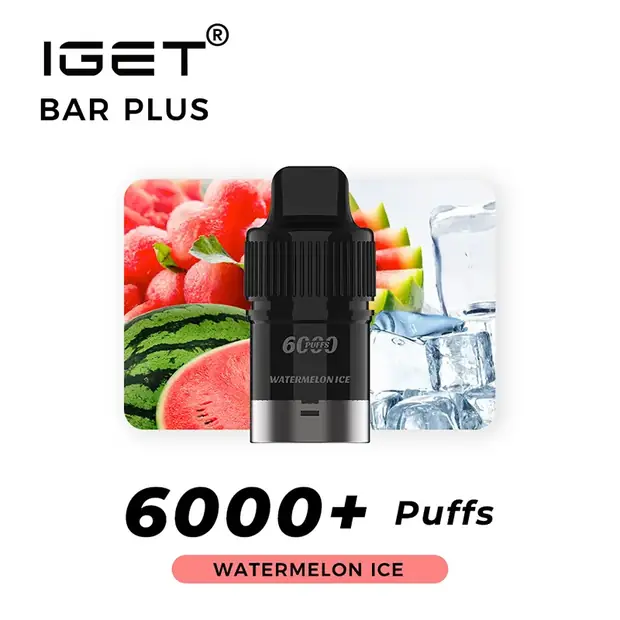 Watermelon Ice – IGET Bar Plus Pod 6000 Puffs pod pack — genuine IGET stock, buy online in Australia